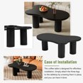 thumbnail image 2 of Dovelina 44'' x 25.9'' Easy Assembly Cloud Coffee Table with 1.5'' Thick Tabletop, Cream Style Irregular End Table with 3 Sturdy Legs, Sleek Center Table with Round Edge for Living Room, Black, 2 of 9