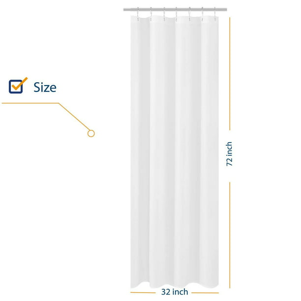Small Stall Shower Curtain Liner Fabric, What Are The Sizes Of Shower Curtains