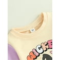 thumbnail image 5 of Toddler Girl Halloween Outfits Sweatshirt Dress Long Sleeve Round Neck Witch Hat Print Pullover Colorblock Baby Fall Clothes, 5 of 9