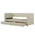 thumbnail image 6 of Upholstered Sofa Bed With Backrest Armrests Daybed Frame With Storage For Bedroom Guest Room Living Room (Twin Size), 6 of 9