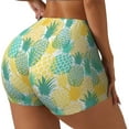 thumbnail image 2 of Kdxio Pineapples1 Print Workout Shorts for Women Seamless Soft Smooth Gym Yoga Scrunch Active Shorts, 2 of 9
