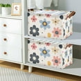 thumbnail image 2 of Yayeee Foldable Storage Basket for Shelves with Handles Waterproof Cloth Bins, Beige Retro Flower, 2 of 7