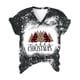 thumbnail image 2 of Pntutb moda navideña mujer casual con cuello en V blusa estampada manga corta camiseta tops Pntutb Pntutb-3195, 2 of 5