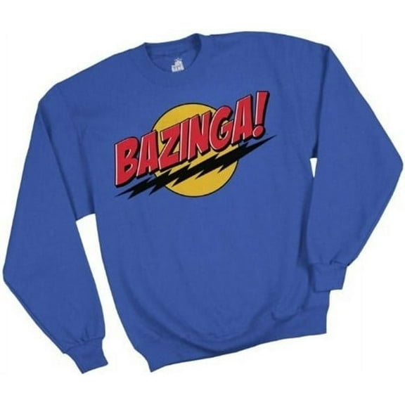 Big Bang Theory Bazinga Blue Crew Sweatshirt, Small