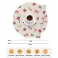 thumbnail image 6 of 15 Inch Round Placemats Set of 6, Valentine's Day Non Slip Heat Insulation PP Table Mats, Spring Roses Romantic Pink Bows Vintage Washable Place Mats for Kitchen Dining Party Table Decor, 6 of 7