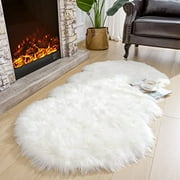 Noahas Faux Sheepskin Area Rugs Silky Long Wool Carpet for Living Room Bedroom, Children Play Dormitory Home Decor Rug, 2.6 x 5.2 Feet