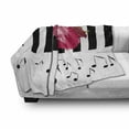 thumbnail image 3 of Modern Soft Flannel Fleece Throw Blanket, Hand Drawn Red Rose on Piano with Musical Notes Romantic Instrumental Art, Cozy Plush for Indoor and Outdoor Use, 70" x 90", Pink Black White, by Ambesonne, 3 of 6