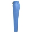 thumbnail image 4 of Women's Quick-Dry Scrub Work Uniform Set with V-Neck Short Sleeve Top & Pants, Pocketed Medical Nurse Outfit for Healthcare Professionals (Solid Color),Blue M, 4 of 5
