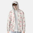 thumbnail image 3 of Pofeuu Floral Strawberr Print Sun Protection Outdoor Lightweight Full Zip UV Cooling Hoodie Long Sleeve Summer Clothing for Outdoor Hiking-Large, 3 of 5
