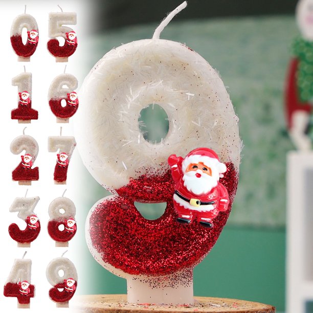 onlyliua Ofertas Navideñas Vela Digital 0 a 9 para Decoración de Cumpleaños, Pastel, Invenience de Papá Noel, Vela Digital para Decoración de Escritorio, Adorno para Festivales