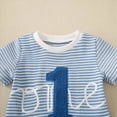 thumbnail image 6 of TOWED22 Toddler Boys Summer Outfits Embroidery Short Sleeve Shirt and Striped Shorts Sets 2Pcs Summer Clothes Set(Blue,12-18 Months), 6 of 6