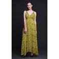 thumbnail image 4 of Bimba Leaves Women Summer Printed V Neck Long MaxiÂ&nbsp;DressÂ&nbsp;Holiday Resort Wear-Small, 4 of 4