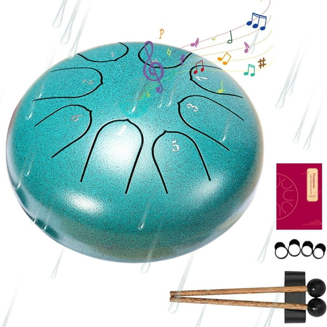 IMENGL Rain Drum For Outside Garden Drum For Rain Outdoor Drum Rain Chime Rain Drum For Garden Instrument Drum 6 Inches 8 Notes Rain Drum Outdoor Baby Musical Instruments,Baby Puzzles with Music,Bir