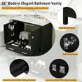 thumbnail image 6 of ENSHUI 36" Bathroom Vanity with Sink, Solid Wood Floor Standing Bathroom Vanity Cabinet with Double-Layered Storage Shelves, Modern Bathroom Vanities with Divided Drawer, Black, 6 of 10