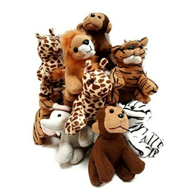Playscene Suede Jungle / Zoo Animals, Assorted Suede Plush Jungle