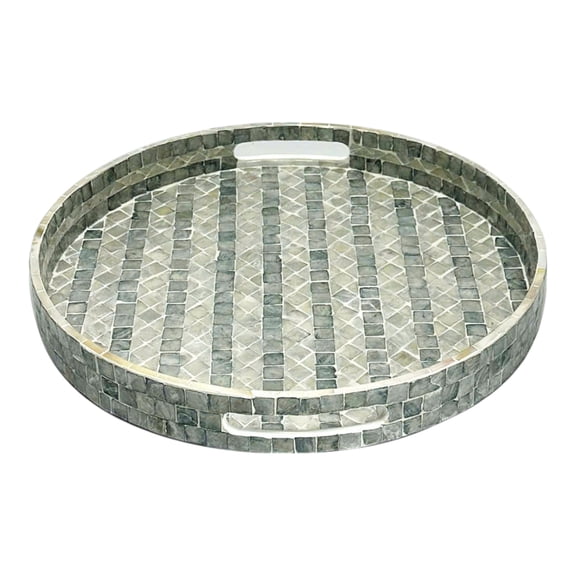 Modern Decorative Tray for House and Coffee Table Decor - Home Decor Accents for Bed, Jewelry, or Trinket Tray - Versatile Bathroom Vanity Tray or Centerpiece Table Decorations - Set of 3, 2", Ivory