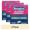 (3 pack) Benadryl Liqui-Gels Antihistamine Allergy Medicine, Dye Free, 48 Count