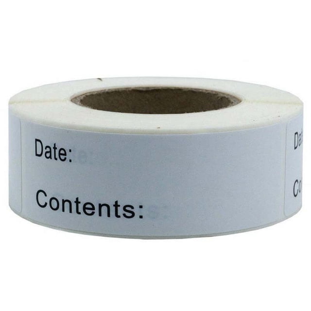 Mosiee 1 Roll Self-Adhesive Removable Freezer Refrigerator Food Storage Paper Sticker Labels White Date Stickers For Home Storage Tags