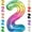 Multicolor, variant on KatchOn, Giant Jelly Number 2 Balloon - 40 Inch | Rainbow 2 Balloon Number, 2nd Birthday Decorations for Girl | Two Number Balloon for Rainbow Birthday Decorations | 2 Birthday Balloon for Birthdays