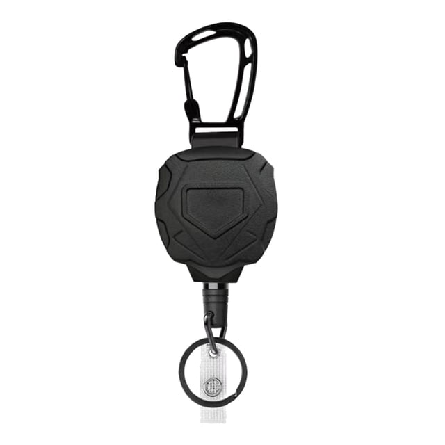1pc Heavy Duty Retractable Badge Reel Keychain Strap Tactical ID Badge Reel Strap Steel Retractable Rope Keychain