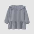 thumbnail image 4 of Fashion Cotton and Linen Long Sleeve Shirts for Womens Plus Size New European And American Style Doll Neck Plaid Casual Loose Shirt Gifts for Women, 4 of 5
