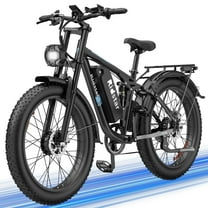 Ridstar 2000W Dual Motor Mountain Bike,48V 23Ah Removable Battery 31mph Electric Motorcycle，26" Fat Tire Off-Road Full Suspension Electric Bicycle for Adult UL2849