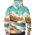 thumbnail image 3 of Bingfone Coastal Palm Beach Men's Drawstring Hoodie Long Sleeve Pocket Sweatshirts-Large, 3 of 6
