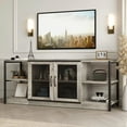 thumbnail image 2 of Litake TV Stand, Farmhouse TV Stand with Storage Mesh Door and Shelves, Industrial Entertainment Center TV Media Console Table for 65+ Inch TV, Gray TV Console Cabinet Furniture for Living Room, 2 of 10