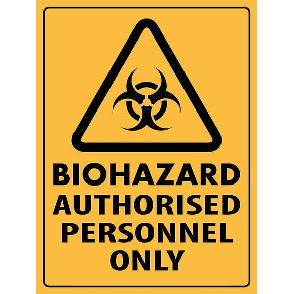 Caution Biohazard Authorised Personnel Only Sign Metal Tin Sign 8x12 Inches Caution Danger Safety Security Warning Notice Signs