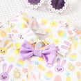 thumbnail image 5 of Kaprioy My First Easter Baby Boy Outfit Boys Eeaster Outfit Bunny Rabbit Carrot Egg Print Bowtie Button Down Short Sleeve Shirts Tops Shorts Summer Clothes 2Pcs Set, 5 of 6
