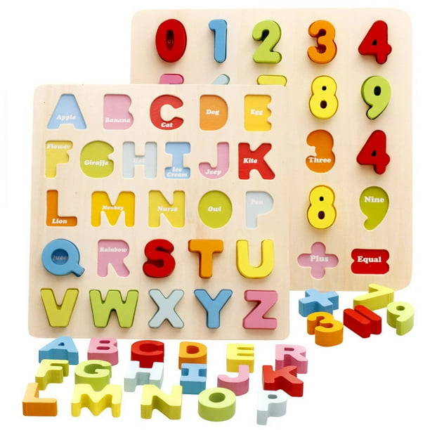 ZHAOCHENG StyleC Puzzle Alfabeto (minúsculas), 10535, Color Multicolor, Rompecabezas para bebés, Juguetes de enseñanza temprana Letra de números de Madera Forma de niño Tablero de agarre de Mano cogni