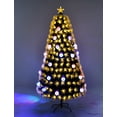 thumbnail image 3 of Ktaxon 6 FT Pre-lit Fiber Optic Christmas Tree, Artificial Xmas Tree with Lighted Top Star and Snowflakes, Multicolor LEDs, Holiday Xmas Decoration Tree for Home Office Store Party, Green, 3 of 10