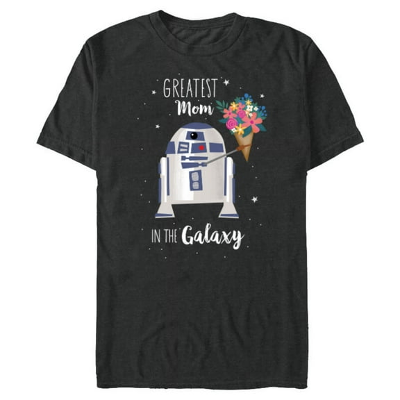 Star Wars R2-D2 Greatest Mom in the Galaxy Mother's Day - Short Sleeve Blended T-Shirt for Adults - Customized-Dark Heather