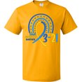 thumbnail image 3 of Inktastic 3-21 World Down Syndrome Day Blue and Yellow Rainbow Ribbon T-Shirt, 3 of 5