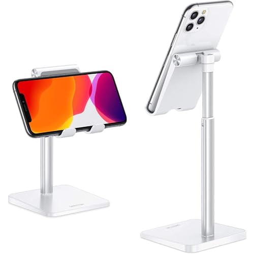 Open Box OMOTON CELL PHONE STAND ADJUSTABLE ANGLE HEIGHT DESK DOCK HOLDER - SILVER