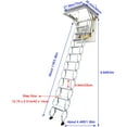 thumbnail image 3 of Attic Pull Down Ceiling Telescoping Ladder 12 Steps Loft Stairs 27.56" * 35.43" Opening Size 9.84ft Max Height White, 3 of 15