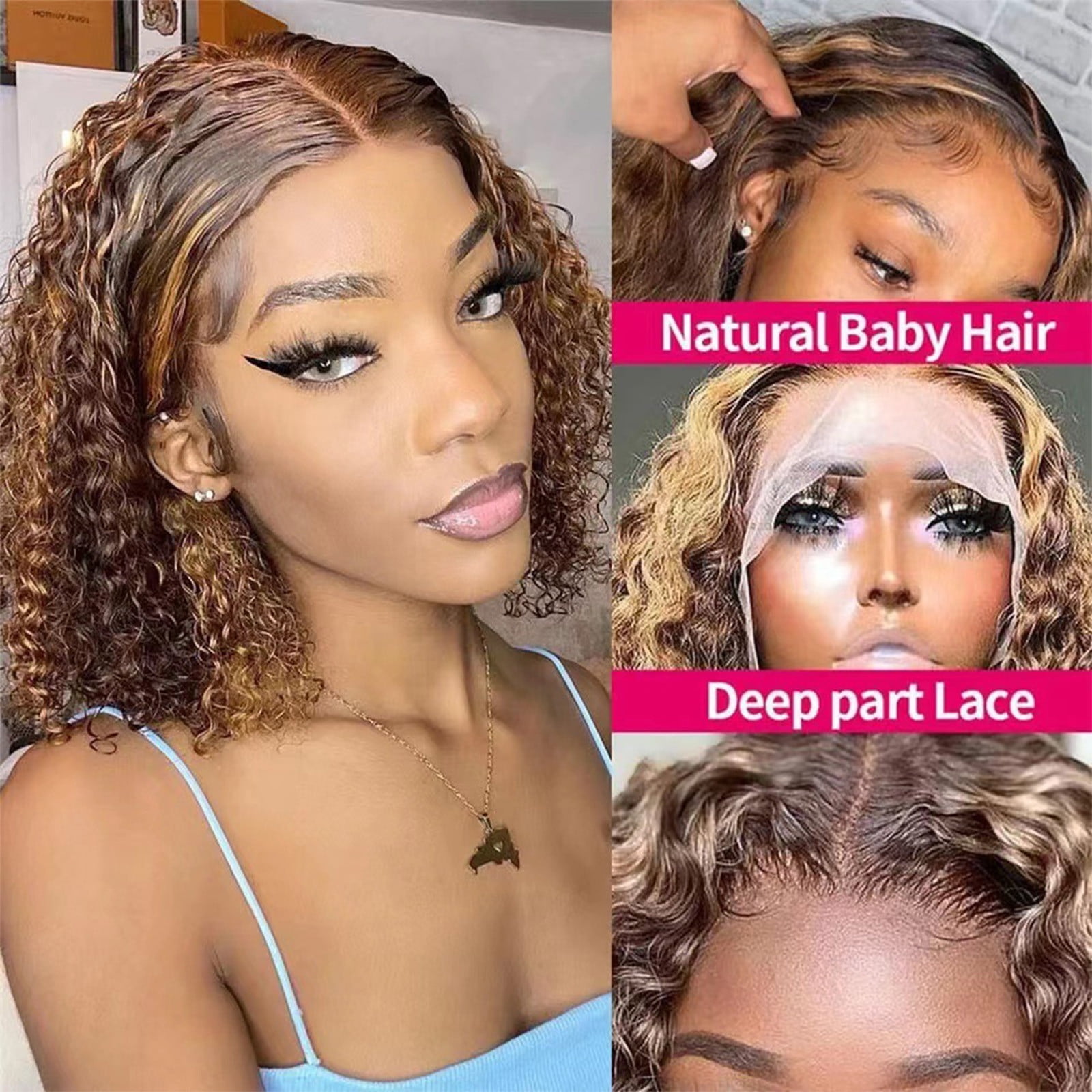 Openpig Clearance Wig Lace Frontal Wig 20-32 Inch 360 Curly Human Hair Wigs Water Lace Closure Wig 360 Wig