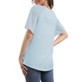 thumbnail image 4 of VERABENDI Women's Tops Plus Size Summer Raglan Bell Short Sleeve Crew Neck Lady Casual Blouses, S-3XL, 4 of 8