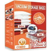 Vacpack Space Saver Bags 30 Pack Vacuum Storage Compression Bags with 1 Hand Pump