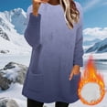 thumbnail image 4 of Lmnyox Fuzzy Fleece Long Pullover for Women Oversized Long Sleeve Crew Neck Thermal Sweatshirts with Pocket, 4 of 5