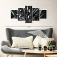thumbnail image 2 of Elephant Stock Black And Silver Abstract Wall Art - Horizontal Multi Panel Canvas - Living Room Wall Decor - Abstract Multi Panel - Gray And Black Decor - 42" x 19", 2 of 4