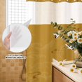 thumbnail image 3 of No Hook Shower Curtain, Japanese Style Shower Curtains for Bathroom with See Through Top Window, Vintage Art Cranes Ocean Wave Yellow Waterproof & Washable Bath Curtain Small Stall 36"x78", 3 of 9
