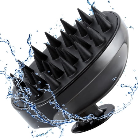 Shampoo Brush Hair Scalp Scrubber Head Massager for Stress Relax Hair Growth, Shower Hair Brush for Women Men Kids, Black C32