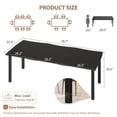 thumbnail image 2 of 79 Inch Rectangular Dining Table with Wave Edge, Modern Minimalist MDF Table with Metal Legs, Waterproof Scratch Resistant, Seats 6 to 8 for Kitchen Dining Room Study, Black/Retro Marble, 2 of 8
