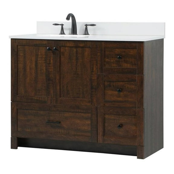 Elegant Kitchen and Bath 42 inch Single bathroom vanity in expresso with backsplash