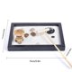 thumbnail image 5 of Injueey Decoración de bandeja de arena Zen, adornos de escritorio, interior, Mini jardín, diseño de escena, decoración de meditación para el Artesanía Injueey HA018682-00, 5 of 6