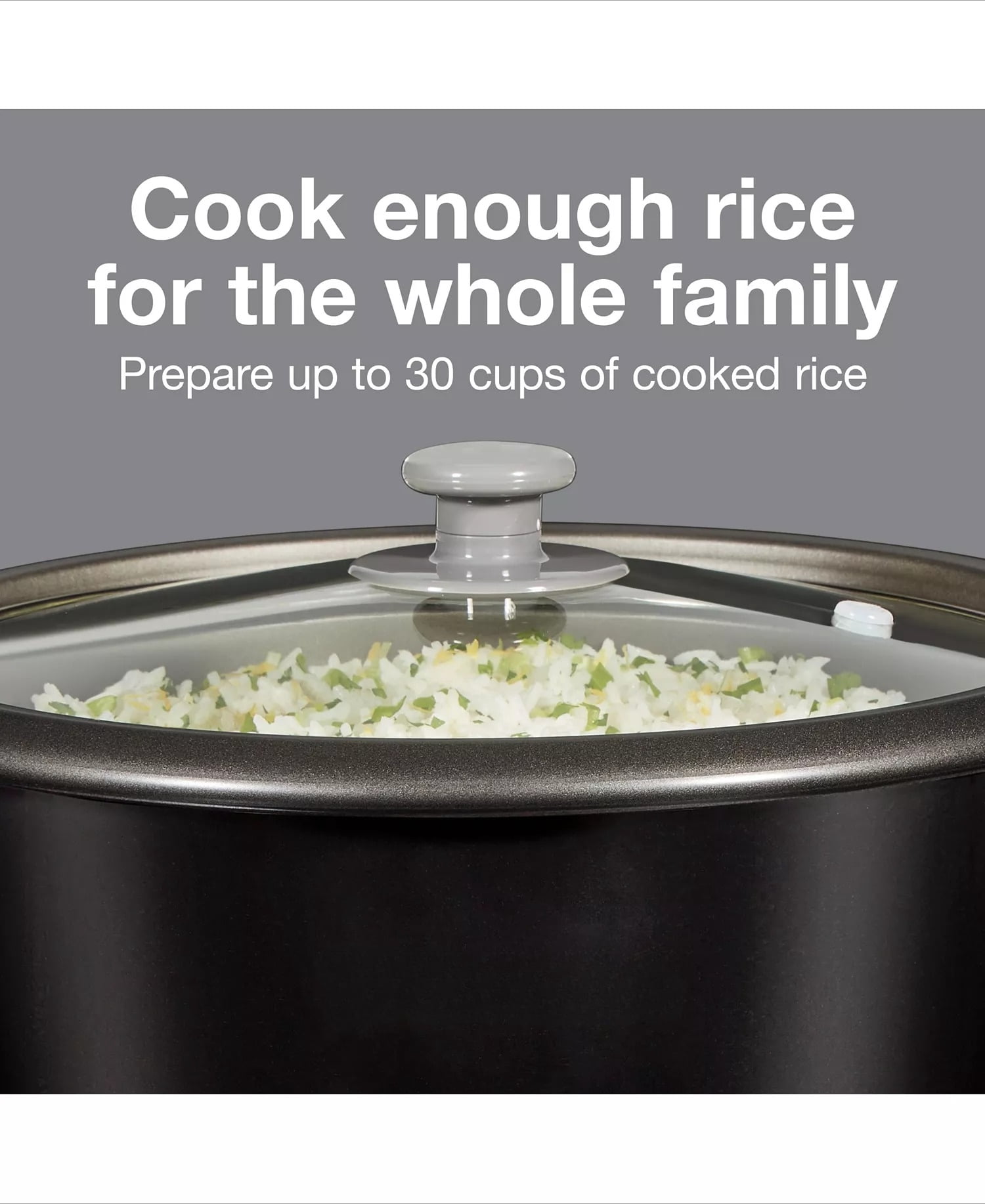30 Cup Rice Cooker & Steamer with Versatile Steamer Basket