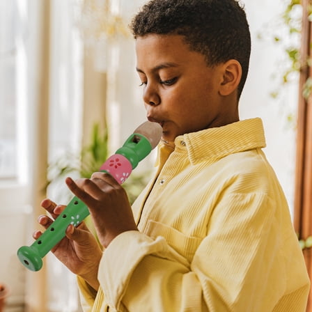 KALLORY Orff Clarinet Wooden Small Flute Shape 2Pcs 7.9X1X1In For Children Stage Performance