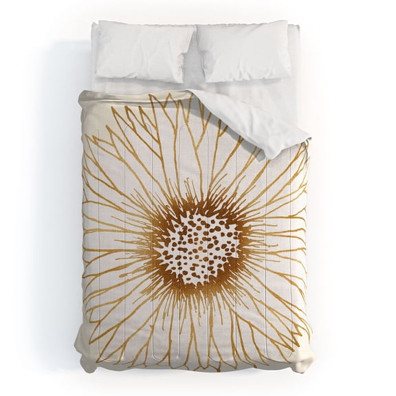 Society6 Gold Sunflower by Modern Tropical Comforter