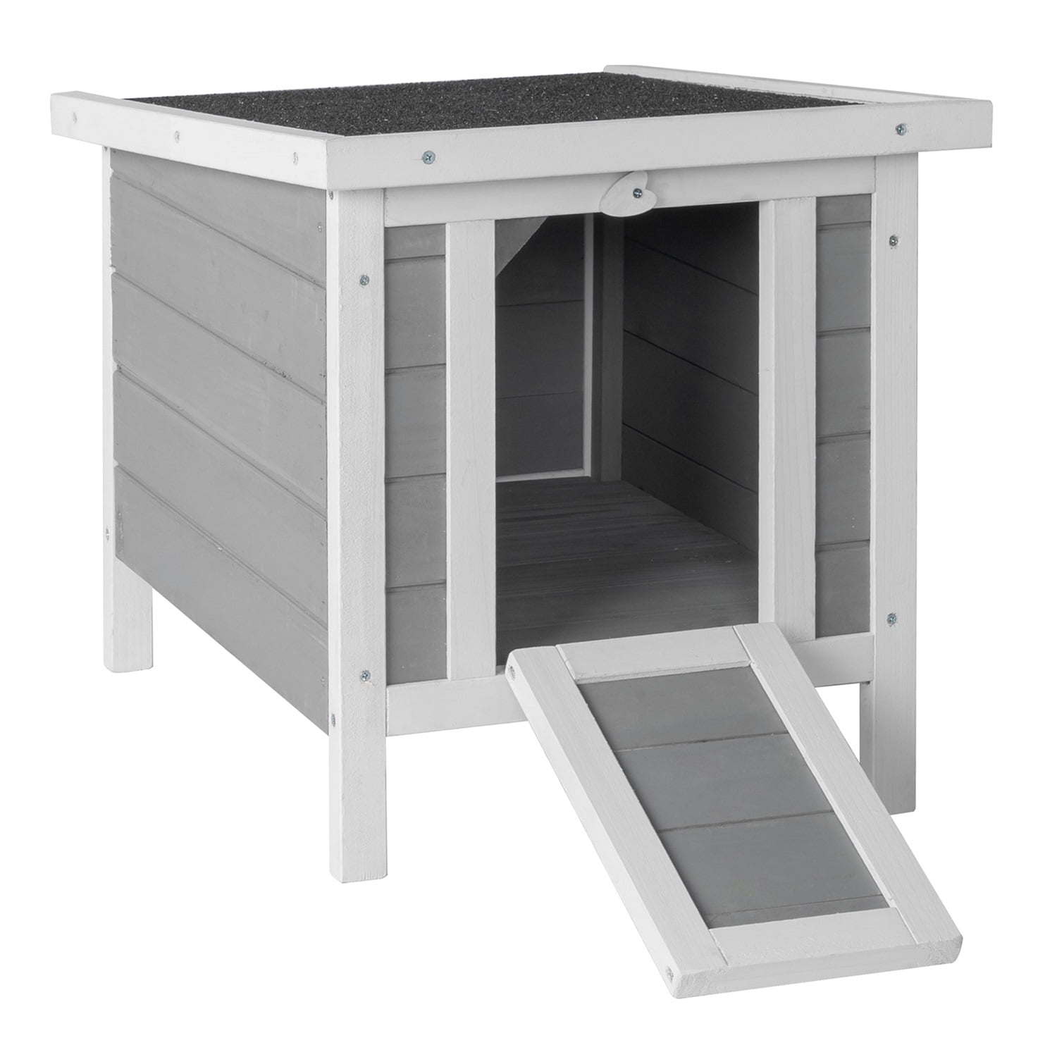 Pefilos 20 Inch Wooden Rabbit Hutch Waterproof Pet Bunny Cages for Outdoor Small Animal House Habitat, Gray Pefilos 20 Inch Wooden Rabbit Hutch Waterproof Pet Bunny Cages for Outdoor Small Animal House Habitat, Gray